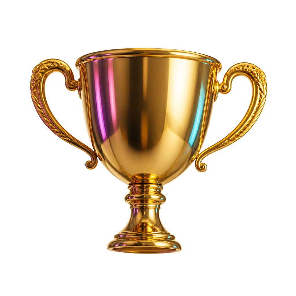 CONCOURS winners trophy, gold 3D render